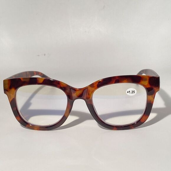 1561 Mona Reading Glasses 1.25 Tortoise Readers Rounded Square Frame NWT - Picture 3 of 9